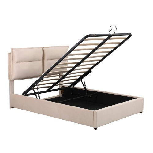 Bellemave Upholstered Platform bed with a Hydraulic Storage System - Bellemave
