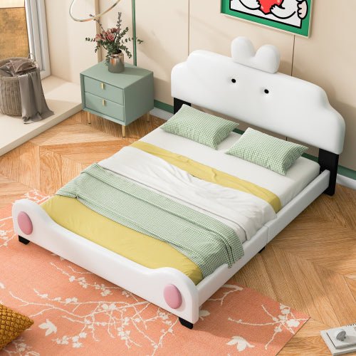 Bellemave Upholstered Platform Bed with Cartoon Headboard and Footboard - Bellemave