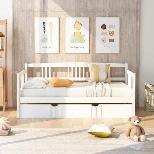 Bellemave® Wood Daybed Bed with Trundle - Bellemave