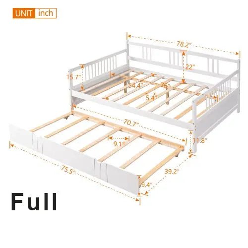 Bellemave® Wood Daybed Bed with Trundle - Bellemave