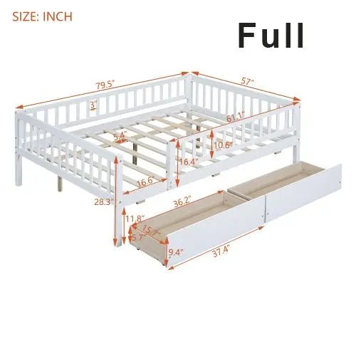 Bellemave® Wood Daybed with Two Drawers - Bellemave