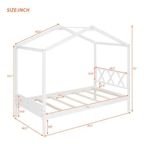 Bellemave Wood House Bed with Storage Space - Bellemave