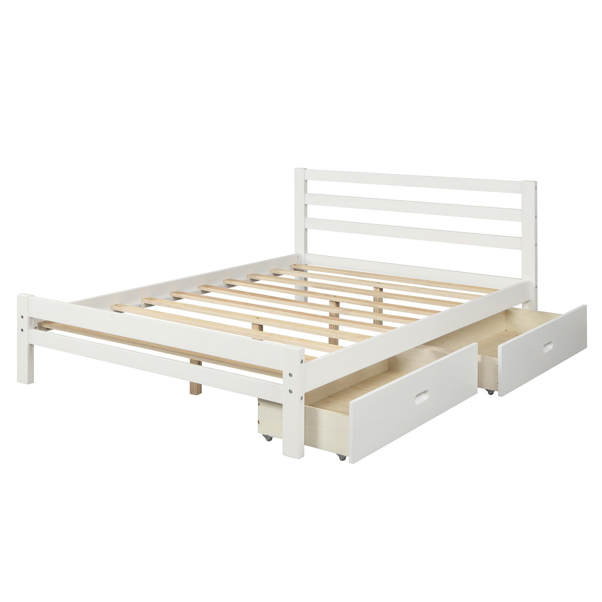 Bellemave Wood Platform Bed with 2 Drawers - Bellemave