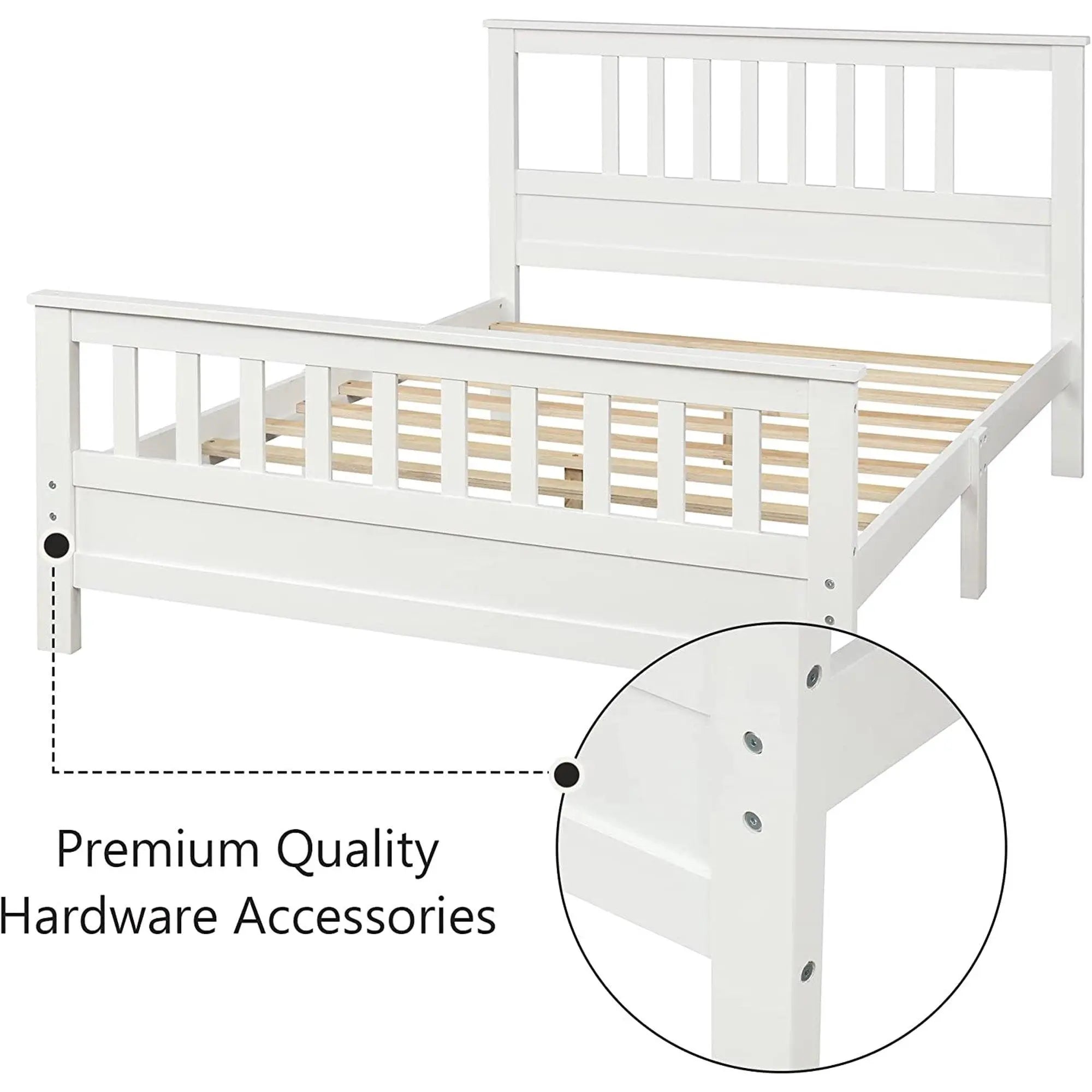 Bellemave® Wood Platform Bed with Headboard and Footboard - Bellemave