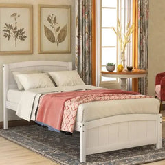 Bellemave Wood Platform Bed with Headboard,Footboard and Wood Slat Support - Bellemave