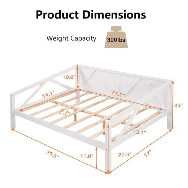 Bellemave Wood Slat Support Daybed - Bellemave