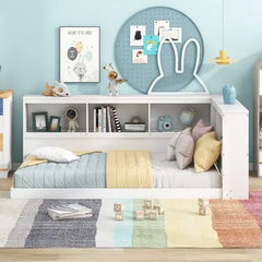 Bellemave Wood Twin Size Daybed with Storage Cabinets and USB Ports - Bellemave