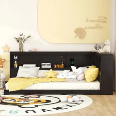 Bellemave Wood Twin Size Daybed with Storage Cabinets and USB Ports - Bellemave