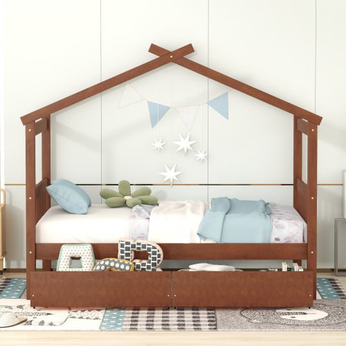 Bellemave Wooden House Bed with Drawers - Bellemave