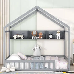 Bellemave Wooden House Bed with Storage Shelf - Bellemave