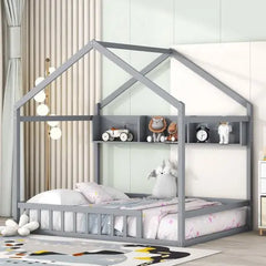 Bellemave Wooden House Bed with Storage Shelf - Bellemave