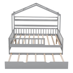 Bellemave Wooden House Bed with Trundle - Bellemave