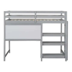 Bellemave® Wooden Loft Bed with Shelves, Desk and Writing Board - Bellemave