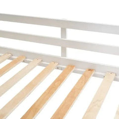 Bellemave®Twin Size House Floor Bunk Bed with Roof - Bellemave